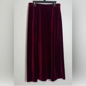 Appleseed's Velvet Maxi Skirt in Deep Red